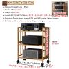 Av Media Stand 3 Tier, Bamboo Audio Rack Cabinet W/wheels & Height-Adjustable Holder for Living Room Theater Room, Amplifier Rack Shelf, Vertical Corner Entertainment Center(3 tier b,L-55cm/21in) view 2