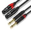bodateng Cable Male 1/4" Ja-ck 2 x 6.5mm to 2 XLR Female 3 Pin for Mixing Board XLR to 6.35mm Patch Cord(1m) view 1