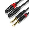 bodateng Cable Male 1/4" Ja-ck 2 x 6.5mm to 2 XLR Female 3 Pin for Mixing Board XLR to 6.35mm Patch Cord(1m) view 2
