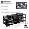 WLCGYD 3 Tier Entertainment TV Stands, Large Stereo Equipment Rack with Anti-Slip Mat for TV/CD Player/Amplifier/Game Console, Corner Entertainment Center/Audio-Video Shelving(Teak) view 2