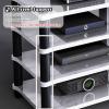 WLCGYD 3 Tier Entertainment TV Stands, Large Stereo Equipment Rack with Anti-Slip Mat for TV/CD Player/Amplifier/Game Console, Corner Entertainment Center/Audio-Video Shelving(Teak) view 3
