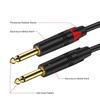 bodateng 6.35mm to 6.35mm Mono Cord, 2 x 1/4'' Mono 6.35mm Ja-ck Male to 2 x 1/4'' Male Audio Cable for Guitar Mixer(1m) view 3