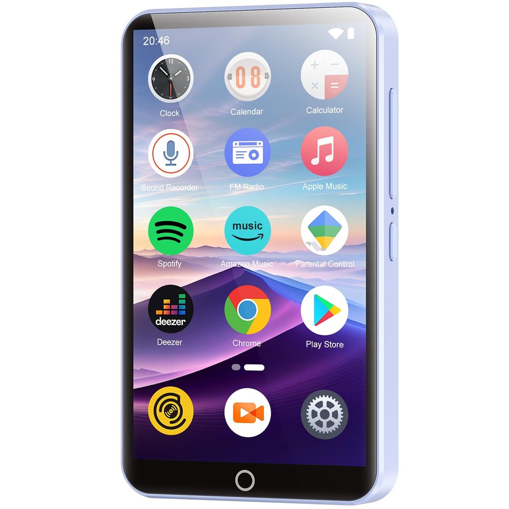96GB MP3 Player with Bluetooth and WiFi, Portable 4.02" IPS Touchscreen MP4 Players, Android Kids MP3 Player with Spotify, Audible, Deezer, Browser, Digital HiFi Music Player with Speaker, FM Radio