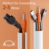 Delamu 42.5'' TV Cord Hider Kit, Wall Mounted Cable Cover Hides 2-3 Wires, Paintable Cord Management Cover for Home Decoration, 1.57'' W X 0.59'' H, White view 2