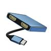 HDMI Splitter Extended Display, USB C to Dual HDMI Adapter 4K@30Hz, Dual Monitor Adapter for Extended Display with 2 HD MI/USB3.0/100W PD Fast Charging, Compatible with HP/Dell/MacBook/Lenovo view 1