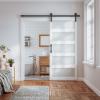 48 x 84 in Glass Wood Barn Door with Installation Hardware view 1