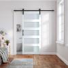48 x 84 in Glass Wood Barn Door with Installation Hardware view 2