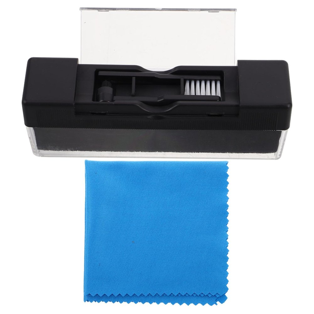 BESTonZON 1set Vinyl Record Cleaning Brush -Static Vinyl Cleaner Soft Bristles for Dust Removal Includes Cleaning Cloth for Turntables and Records