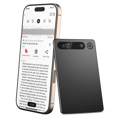 AI Voice Recorder, Voice Recorder AI Technology for Transcription & Summarization with Magnetic Housing, App Control,112 Languages, 64GB Memory, Audio Recorder for Lectures, Meetings, Gray