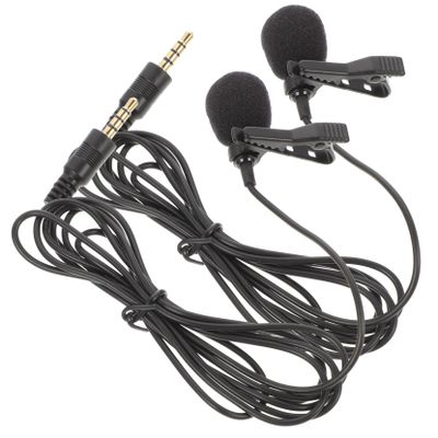 BAZEITFLOW 2pcs Clip Lapel Microphone for Lectures Recording and Vlogging Lavalier Mic Connector Portable and Design for Teachers and Content