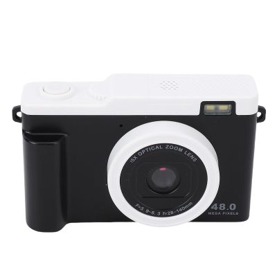 1080P Digital Camera with 48MP Dual Lens, 15x Optical Zoom, LED Flash, WiFi Transfer, Compact HD Video Camera for Travel and Daily Photography (Black)