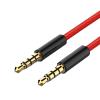 YWZBQL Wen ST Audio AUX Cable 3.5mm Ja-ck Cable 4 Poles Nylon Braided Headphones AUX Extension Cable for Microphone Car MP3 MP4(Silver,0.5M) view 1