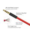 YWZBQL Wen ST Audio AUX Cable 3.5mm Ja-ck Cable 4 Poles Nylon Braided Headphones AUX Extension Cable for Microphone Car MP3 MP4(Silver,0.5M) view 2