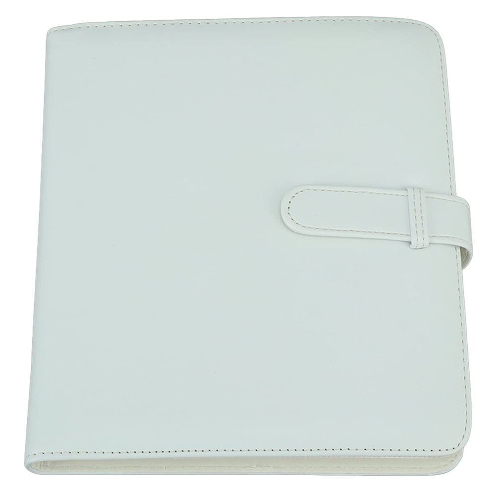 Mtlavishness 3 Inch 256 Pockets Photo Album with PU Leather Shell and PVC Plastic Inner Liner Ideal for Storing Photos Movie Tickets and More Lightweight and Easy to Take Approx (White)