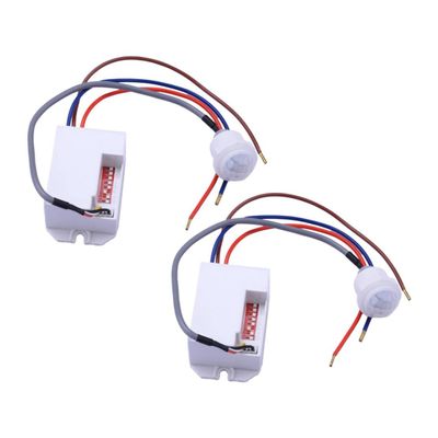 2Pcs Indoor Ceiling Cupboard Mini PIR Motion Detector Built-in Infrared Body Sensing Sensor Light Lamp Switch 360