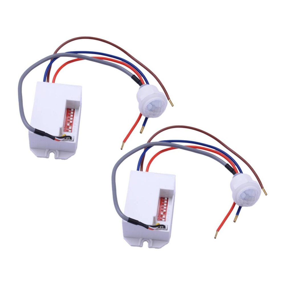 2Pcs Indoor Ceiling Cupboard Mini PIR Motion Detector Built-in Infrared Body Sensing Sensor Light Lamp Switch 360