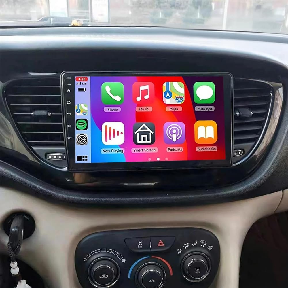 4+64G Android 13 Car Stereo Radio for Dodge Dart 2012-2016 with Wireless Carplay Android Auto Double Din Car Radio 9" Touch Screen Stereo Receivers GPS Navi WiFi Bluetooth FM/RDS AHD Camera