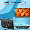Feihe 15.6 inch Small Kitchen TV with ATSC Tuner/HDMI/USB/AV, Built-in TV Steel Stand and Remote Control for Bedroom,RV,Camping,Outdoor or Office view 3