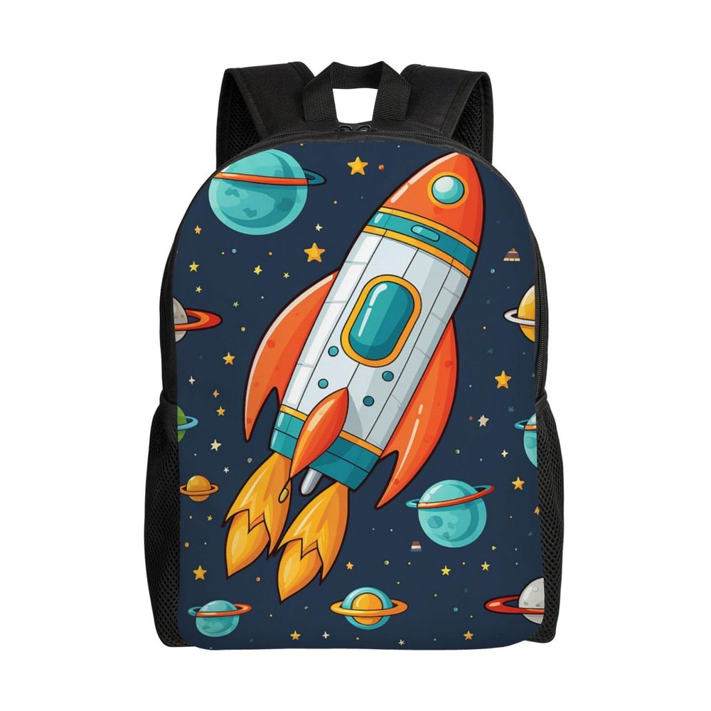 GTKSYNVE Space Ship Cartoon Travel Backpack for Women Men Large Laptop Bag 16.1Inch College Bag Casual Daypack