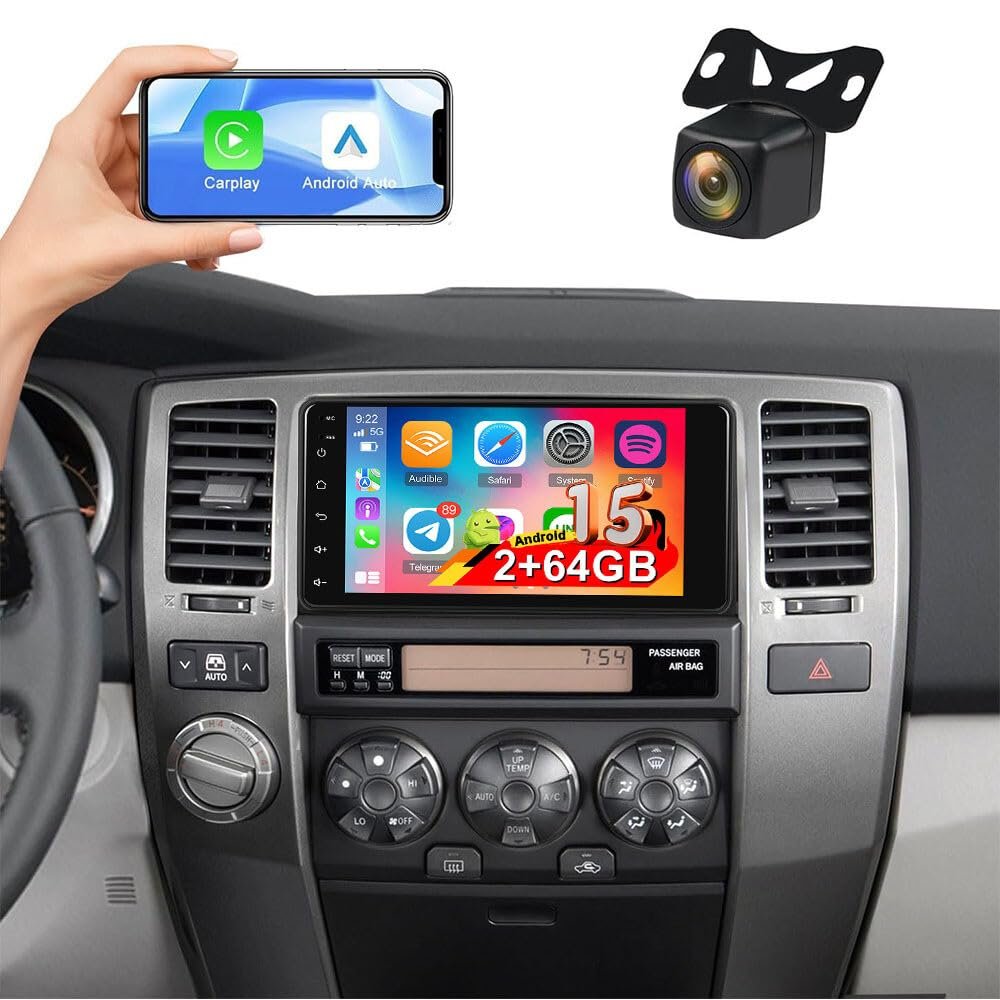 4+64G Android 13 Car Stereo Radio for Toyota 4Runner 2003-2009, Celica 20002006 Wireless Carplay Android Auto, 7" Double Din Car Radio Touch Screen Car Stereo Receivers GPS Navi WiFi Bluetooth