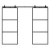 84 x 84 in Metal and Glass Sliding Double Barn Door with Installation Hardware Kit (Soft-Close Included) view 3