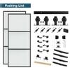 84 x 84 in Metal and Glass Sliding Double Barn Door with Installation Hardware Kit (Soft-Close Included) view 4