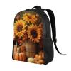 GTKSYNVE Pumpkin and Sunflower Travel Backpack for Women Men Large Laptop Bag 16.1Inch College Bag Casual Daypack view 2