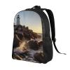 GTKSYNVE Lighthouse Rocks Seaside Travel Backpack for Women Men Large Laptop Bag 16.1Inch College Bag Casual Daypack view 2