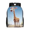 GTKSYNVE Cartoons Giraffe Travel Backpack for Women Men Large Laptop Bag 16.1Inch College Bag Casual Daypack view 1