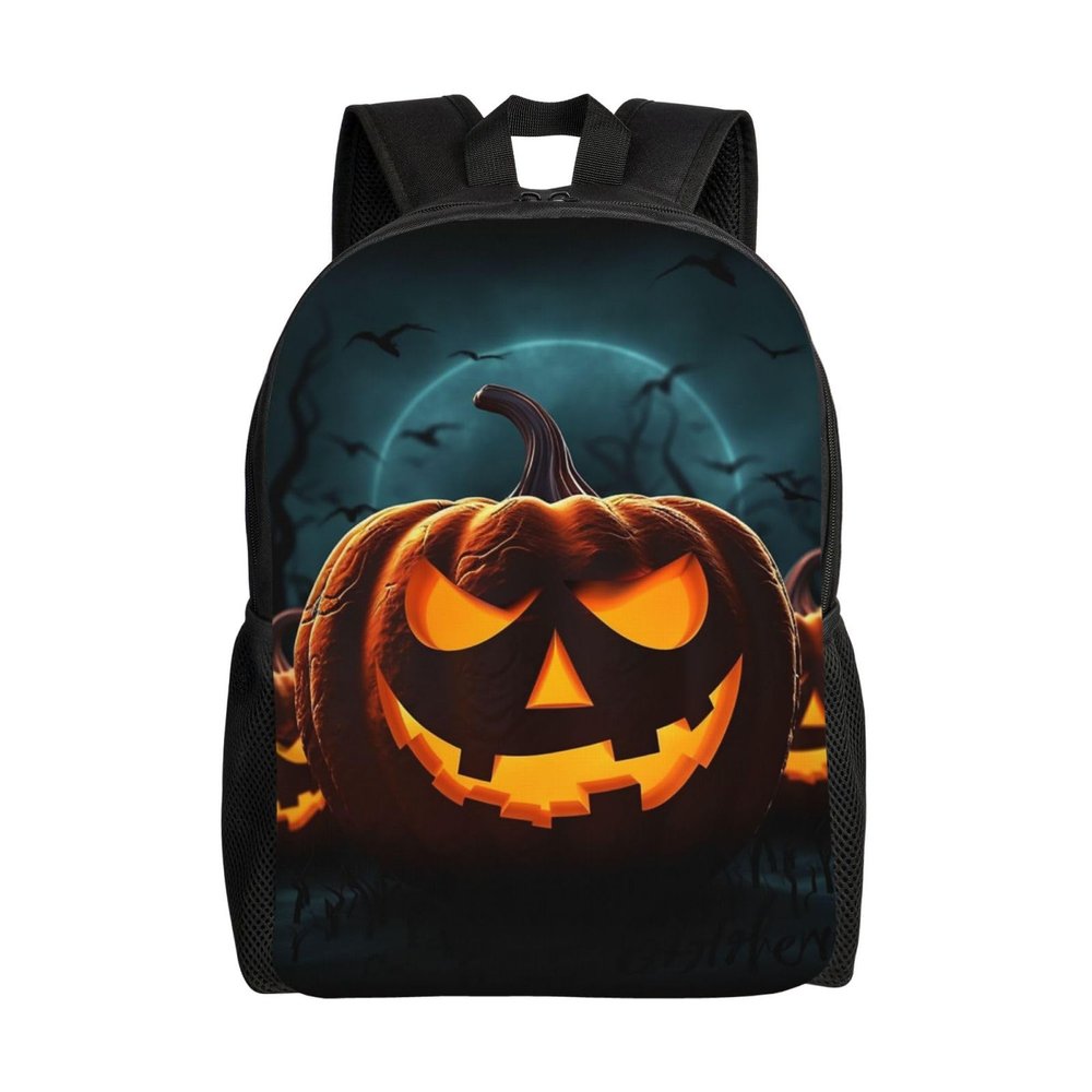 GTKSYNVE Happy Halloween Pumpkin Travel Backpack for Women Men Large Laptop Bag 16.1Inch College Bag Casual Daypack
