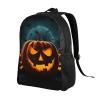 GTKSYNVE Happy Halloween Pumpkin Travel Backpack for Women Men Large Laptop Bag 16.1Inch College Bag Casual Daypack view 2