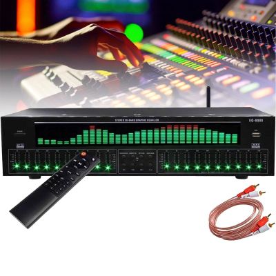 Home Audio Equalizer, Professional 31-Band Digital Equalizer,Noise Reduction Audio Spectrum Analyzer,Stereo graphic equalizer Real-time frequency level display