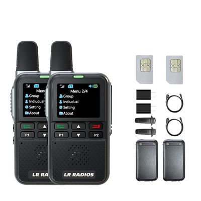 2-Pack 4G LTE PoC Long Range Walkie Talkies with SIM Cards - Unlimited Range Global Push-to-Talk Radios, Portable One-Touch PTT Two-Way Radios for Outdoor, Construction & Fleet Communication