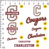 College of Charleston Spirit Logo Vinyl Large Deluxe Stickers Variety Pack - Laptop, Water Bottle, Scrapbooking, Tablet, Skateboard, Indoor/Outdoor view 2