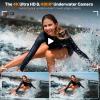 Underwater Camera, Selfie Dual Screens 4K 48MP 11FT Autofocus Waterproof Digital Camera for Snorkeling,16X Zoom, 64GB Card, 2 Batteries, Fill Light (Black) view 2