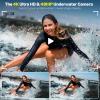 Underwater Camera, Selfie Dual Screens 4K 48MP 11FT Autofocus Waterproof Digital Camera for Snorkeling,16X Zoom, 64GB Card, 2 Batteries, Fill Light (Blue) view 2