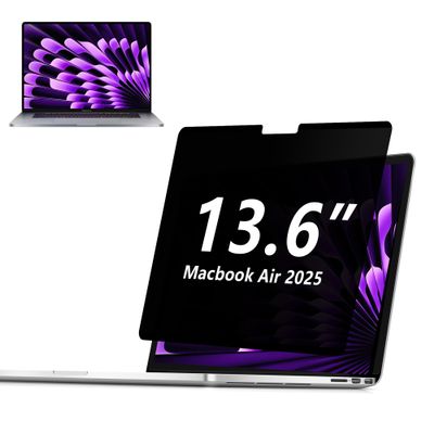 Adeway Privacy Screen for MacBook Air 13.6 Inch (20222025, A2681 A3113, A3240), Anti-spy, Magnetic Attachment with Nano Adhesive, Blue Light Reduction & Anti-Glare, Ideal for Office and Travel Use