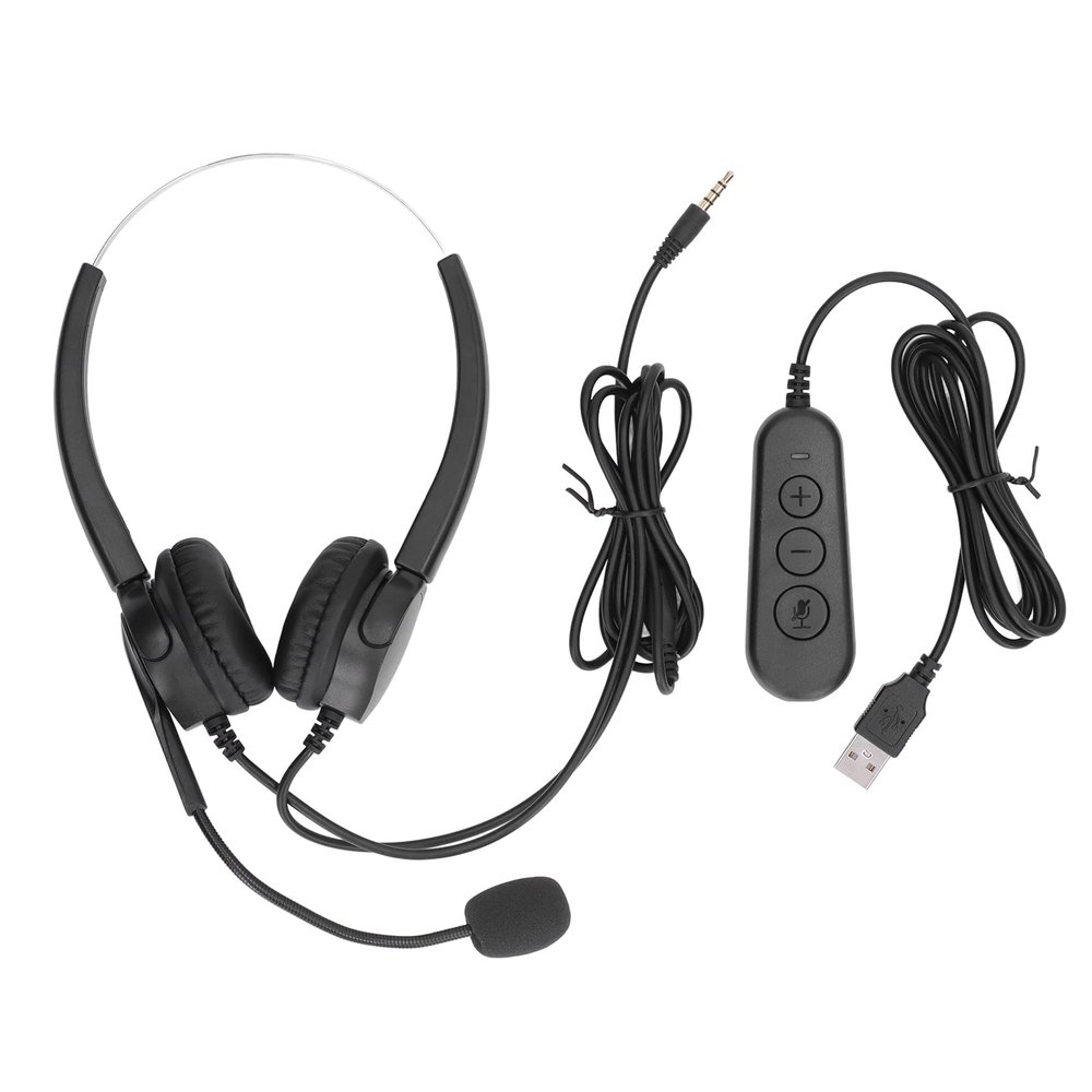 Multizenic Professional Call Center Headset with USB Port, Noise Reduction Technology, Adjustable Design and Rotating Microphone for Clear Communication in Telemarketing, Online Classroom