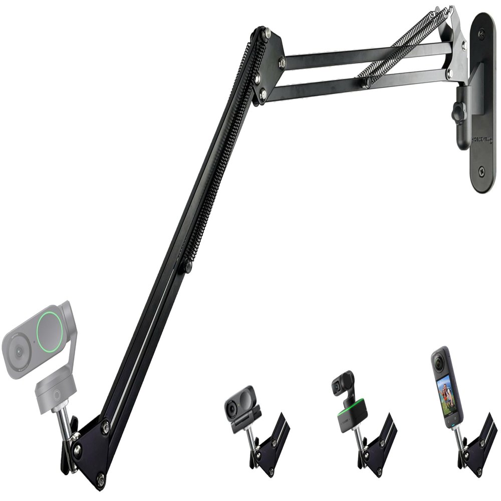 Link-2C Webcam Wall-Mount Holder Stand Compatible with Insta360 Link 2 / Link 2C / Link PTZ 4K Webcams and X4 X3 X2 Action Cameras