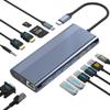 USB C Docking Station Dual Monitor for Dell/HP/Lenovo/Mac Laptop, Dual HDMI Adapter for 2 Monitors, 14 in 1 Laptop Docking Station Dual Monitor with 10Gbps USB/HDMI/VGA/PD/Ethernet/SD/TF/Audio/Mic view 1