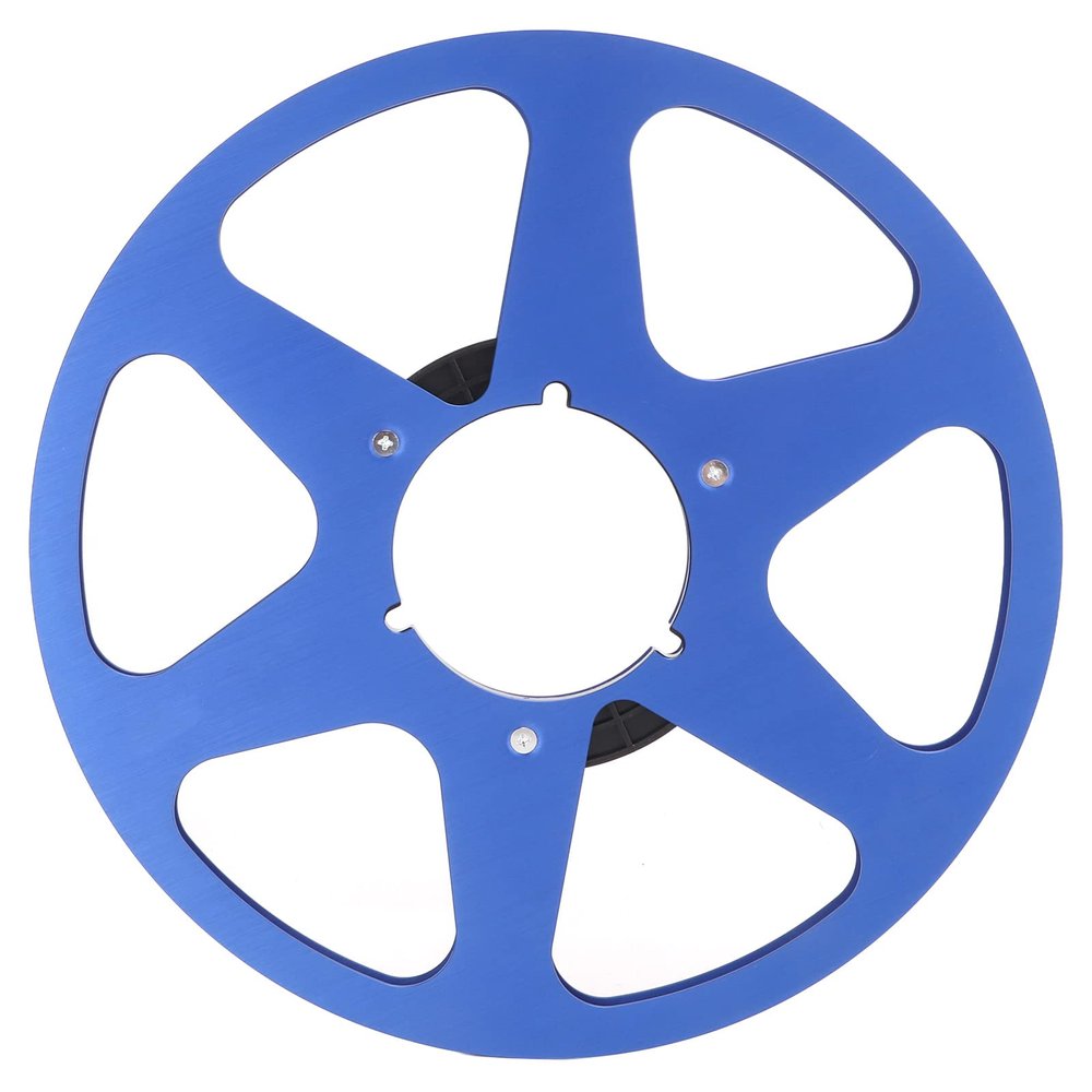 1/4 10.5 Inch Empty Tape Reel, Aluminum Alloy Wear Reel, Low Noise Recording Tape Accessory, outstanding Replacement for Tape Recorder, with Anti Bending Flange for NAB (Blue)