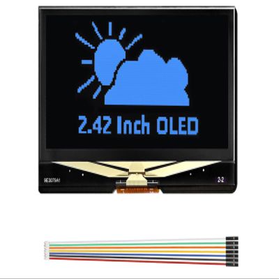 2.42 Inch OLED Display Module, 128x64 Pixels Blue SPI/I2C Screen for Arduino Raspberry Pi ESP32 STM32, SSD1309 Driver, 3.3V/5V Compatible