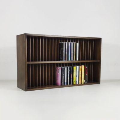 CD Storage Rack, Vintage Farmhouse Style Wooden CD Jewel Cases Organizer Stand DVD Holder Rack Holds 50 Standard CD Cases, Ideal for Home, Office, Music Room