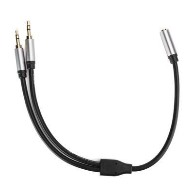3.5mm Audio Splitter Cable, 1 Female to 2 Male AUX Cable for TV, Amplifier, and Car Stereo