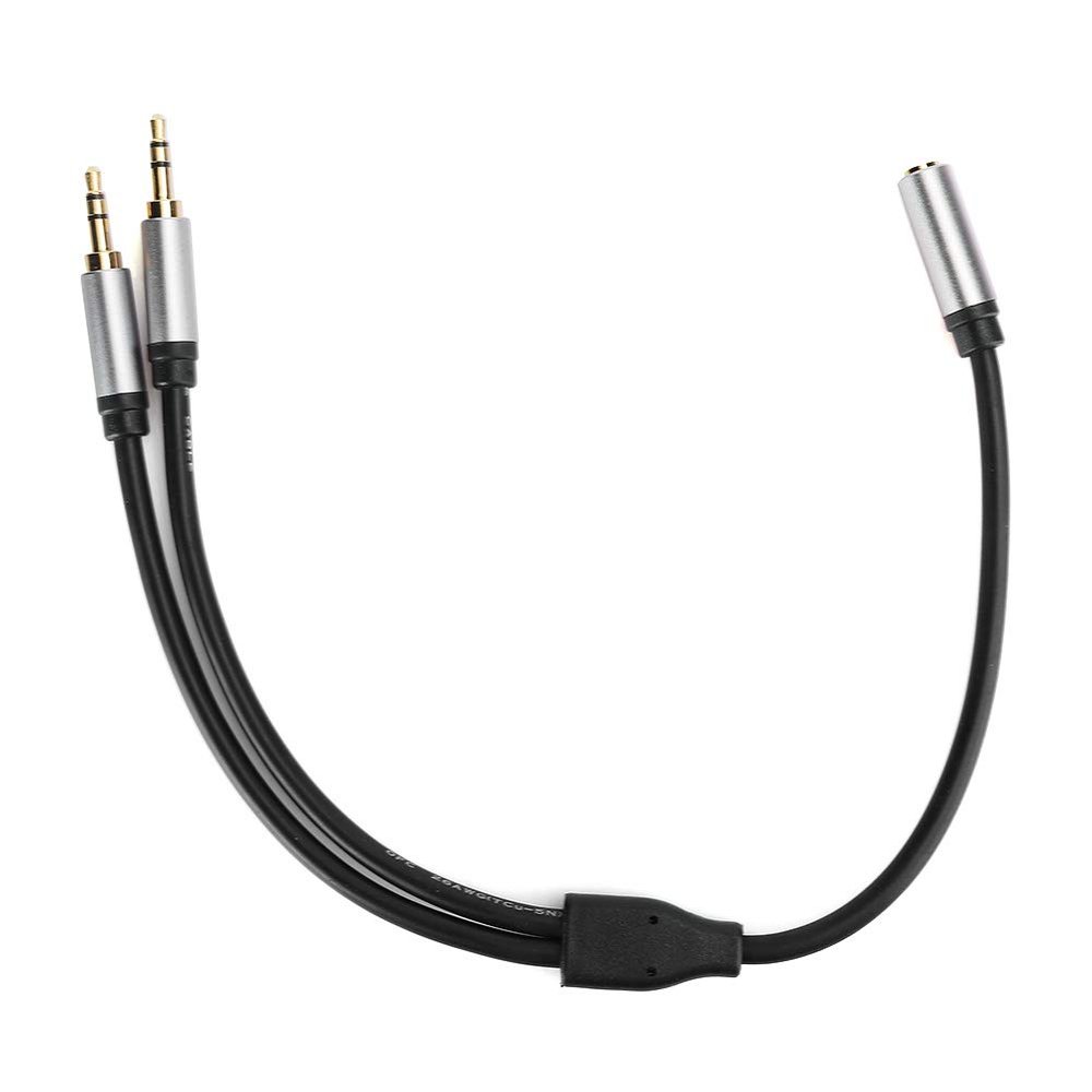 3.5mm Audio Splitter Cable, 1 Female to 2 Male AUX Cable for TV, Amplifier, and Car Stereo