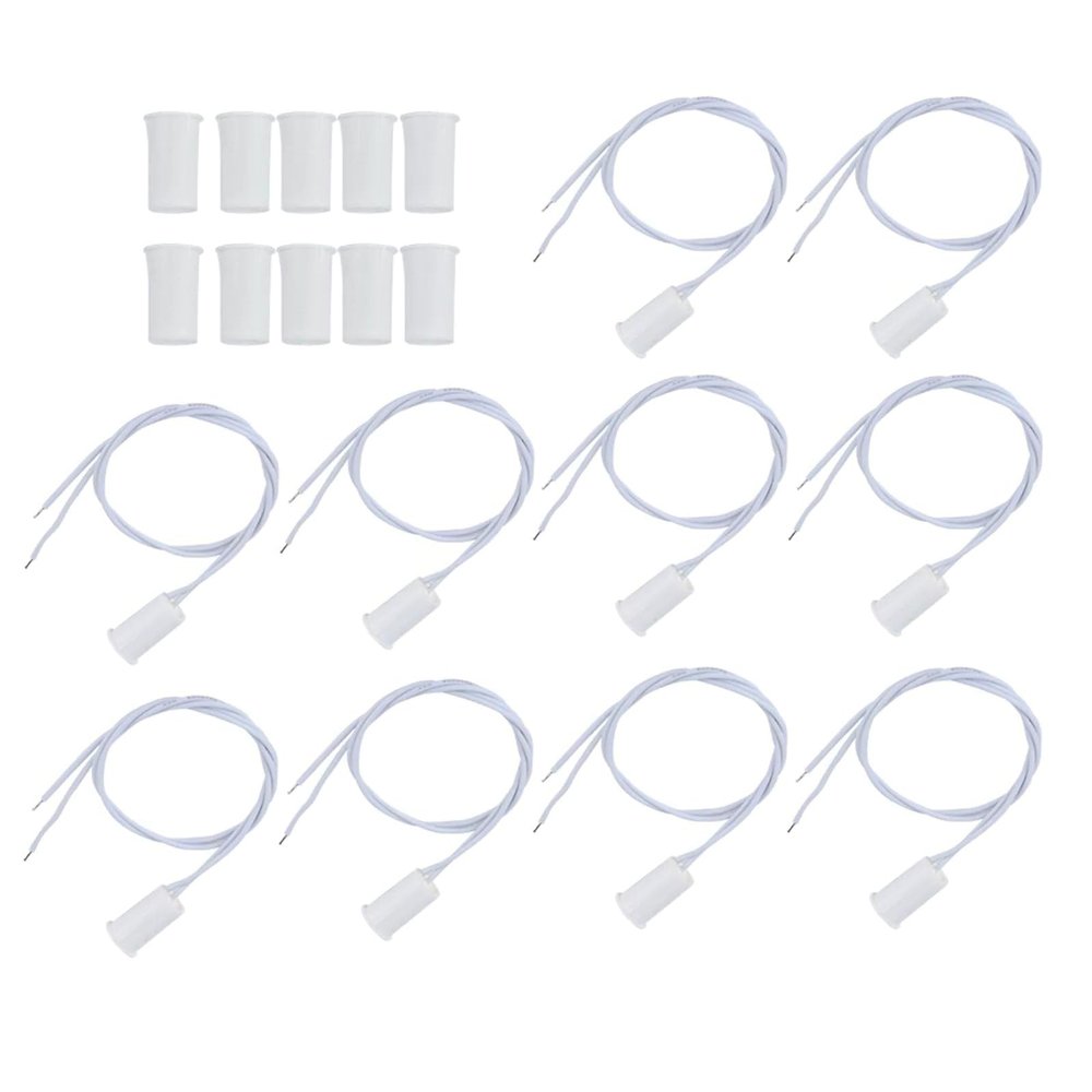 White Recessed Wired Security Window Door Contact Sensor Alarm Magnetic Reed Switch, 10PCS