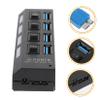 KONTONTY USB Hub with Independent High-Speed Data Transfer Black Us Plug Compact USB Concentrator for Computer and Power-Driven Devices Easy to Use and Expand view 2