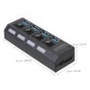 KONTONTY USB Hub with Independent High-Speed Data Transfer Black Us Plug Compact USB Concentrator for Computer and Power-Driven Devices Easy to Use and Expand view 3