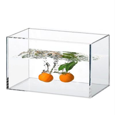 Highly Transparent Acrylic Display Box Storage Box Tray HD Water Droplet Tank, Transparent Water Tank for Shallow Water Shooting(40x40x10cm)