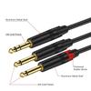 TRS 6.35mm to Double 6.35mm Cable 2 Mono 6.5 Ja-ck to 1/4 Inch 6.35 TRS Audio Breakout Y-Splitter Cord for Amplifier(3m) view 2